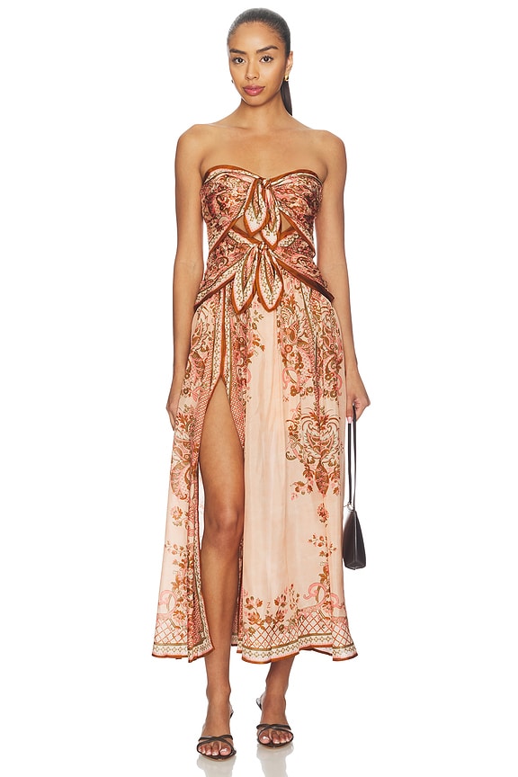 view 1 of 4 ROBE MI-LONGUE ASTER SCARF in Pink Paisley Floral