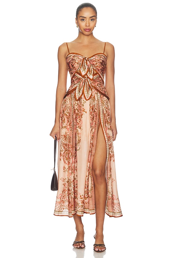 view 2 of 4 ROBE MI-LONGUE ASTER SCARF in Pink Paisley Floral