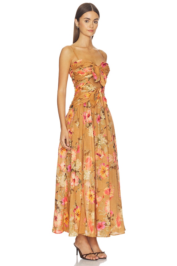 view 2 of 3 VESTIDO MIDI MAHON in Tan Hibiscus