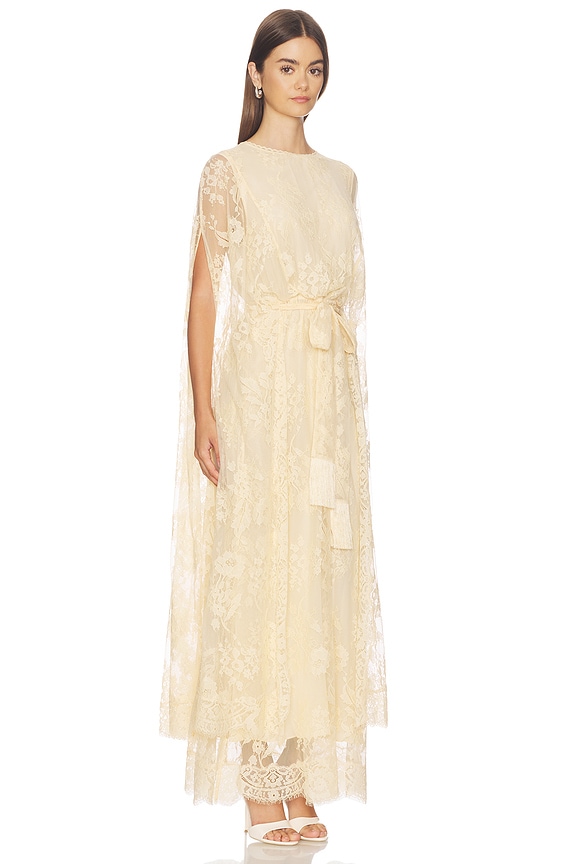 view 2 of 4 ROBE VALIANT LACE CAPED MAXI  in Cream
