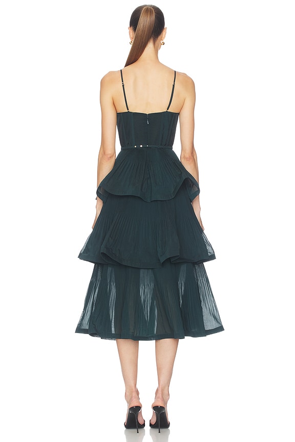 Pleated Tiered Midi Dress