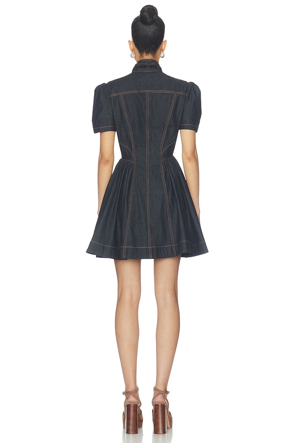 Zimmermann Denim Corset Mini Dress in Onyx Blue