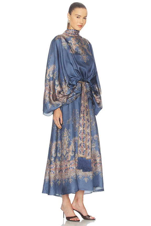 view 2 of 3 Valiant Batwing Gown in Navy Paisley