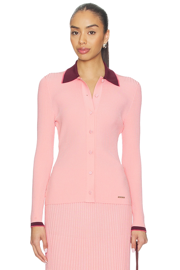 view 1 of 4 JERSEY CONTRAST RIB in Soft Pink Multi