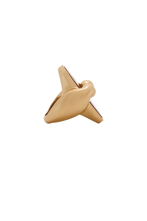 view 2 of 3 Plume Signet Ring in Gold & Dark Red