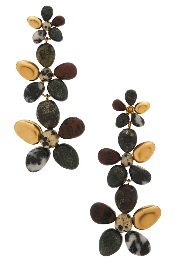 view 1 of 2 Norma Large Dangles Earring in Gold & Multi