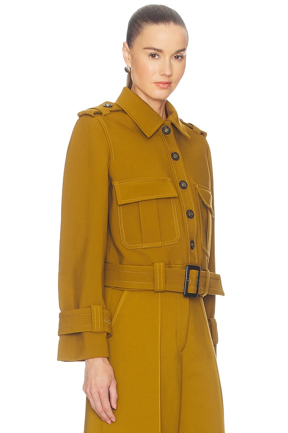 view 2 of 5 Valiant Cropped Utility Jacket in Chartreuse