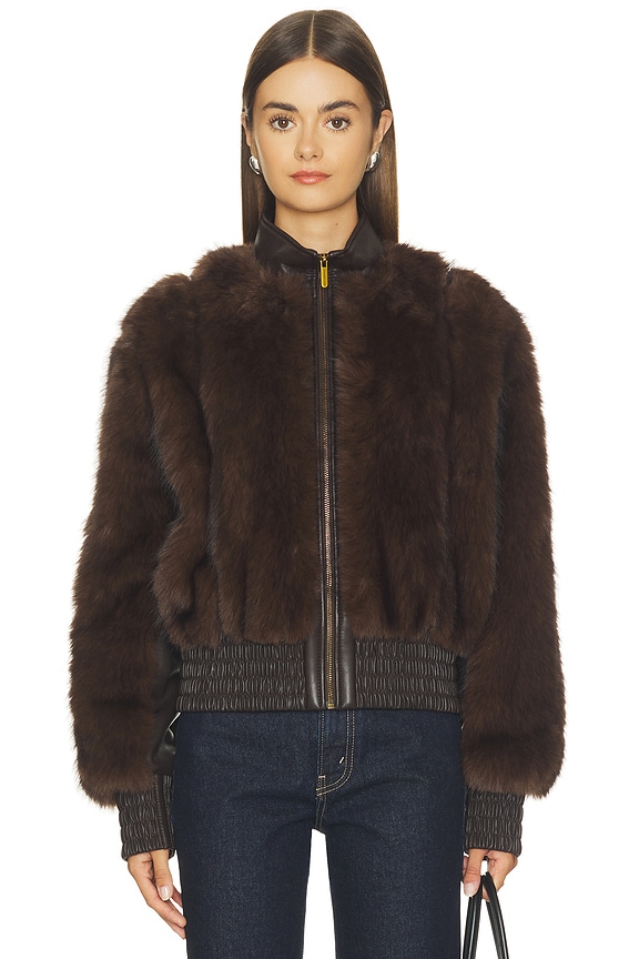 view 2 of 5 Valiant Faux Fur Jacket in Brown