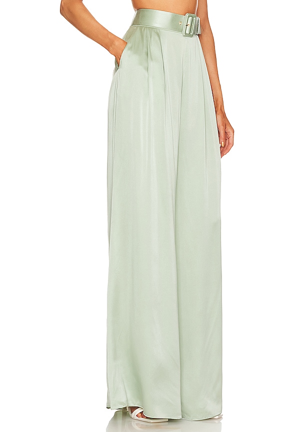 view 2 of 4 PANTALÓN SILK WIDE LEG in Light Green