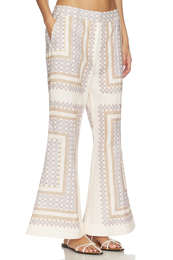 view 2 of 6 Cropped Flare Pant in Cream & Navy Geo