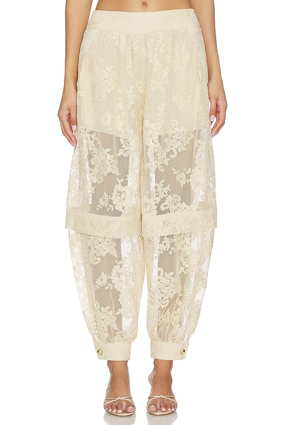 view 1 of 6 Luna Lace Harem Pant in Cream
