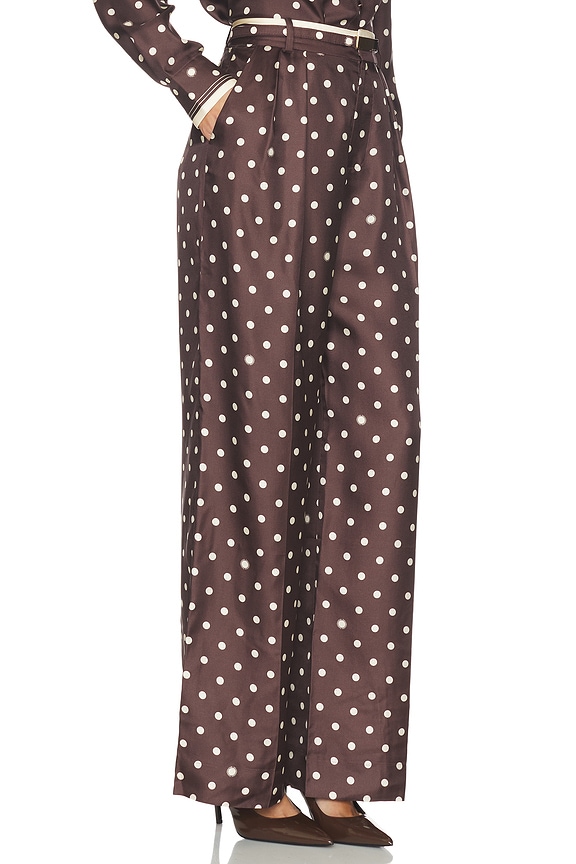view 2 of 6 Dot Straight Pant in Chocolate Dot