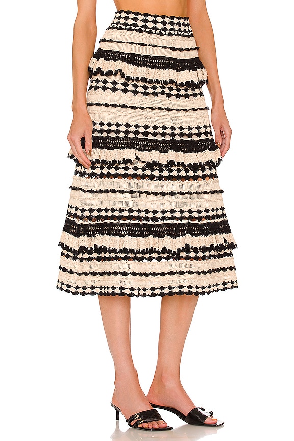 view 2 of 4 Midi Skirt in Black & Cream