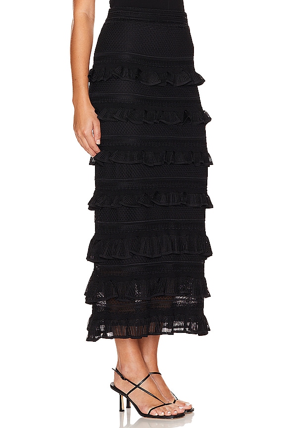 view 2 of 4 NATURA FRILL ミディ丈スカート in Black