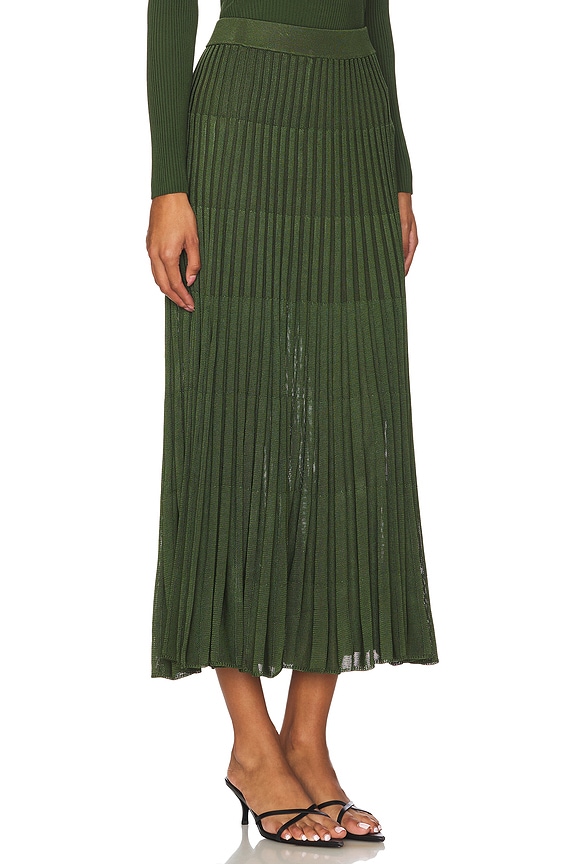 view 2 of 6 Pleated Midi Skirt in Forest