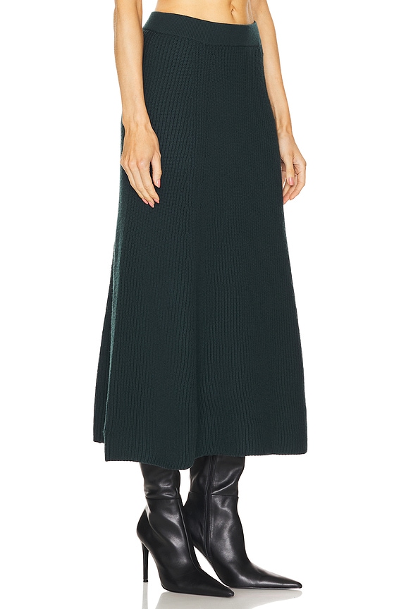 view 2 of 6 Illustration Paneled Rib Skirt in Forest