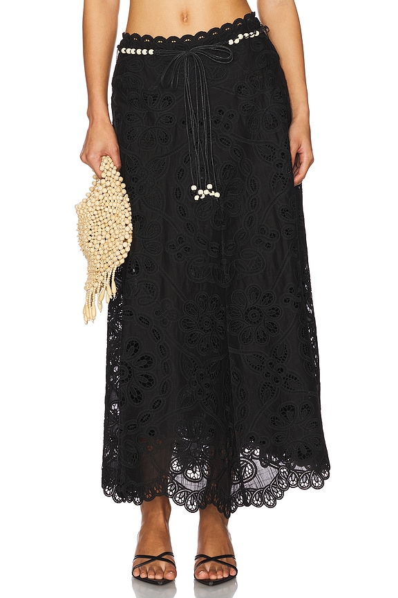view 1 of 6 Rhiannon Embroidered Skirt in Black
