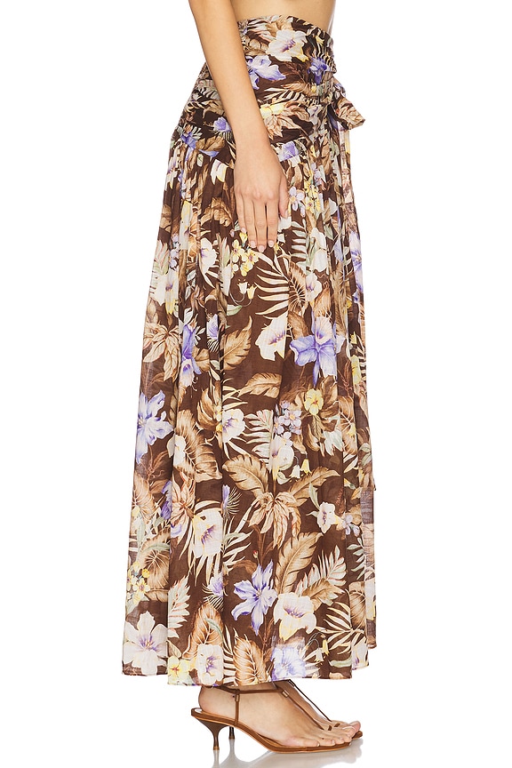 view 2 of 6 Coco Bow Maxi Skirt in Chocolate Multi Floral