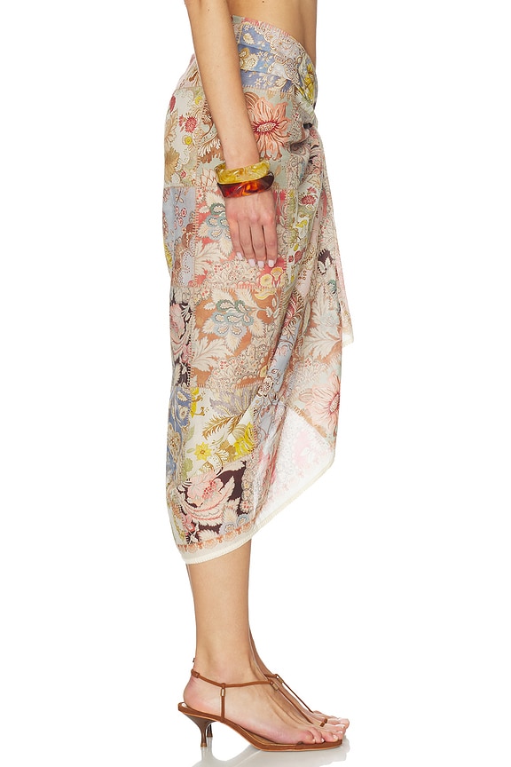 view 2 of 6 Printed Cotton Pareo in Patch Multi