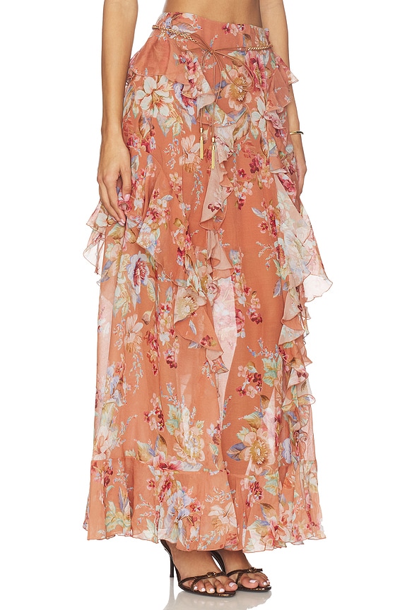 view 2 of 6 Awaken Ruffle Skirt in Cinnamon Floral