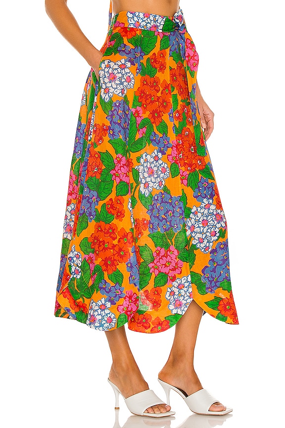 view 2 of 4 Riders Scallop Hem Skirt in Mango Floral