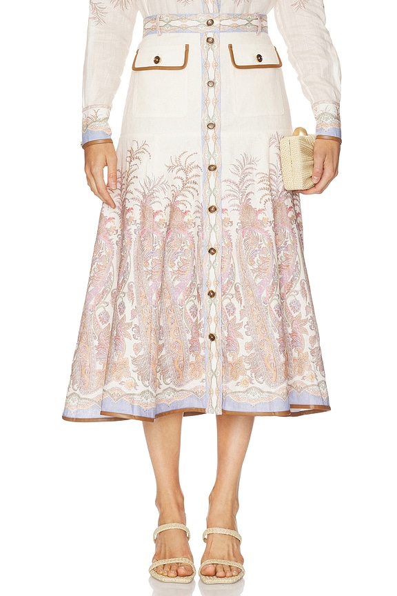 view 1 of 6 Alchemy A-line Skirt in Cream Paisley