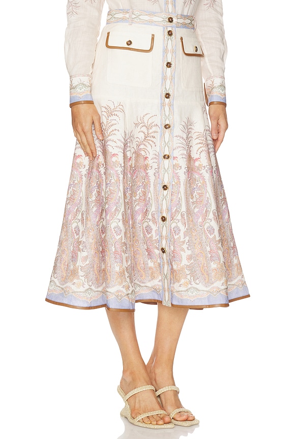 view 2 of 6 Alchemy A-line Skirt in Cream Paisley