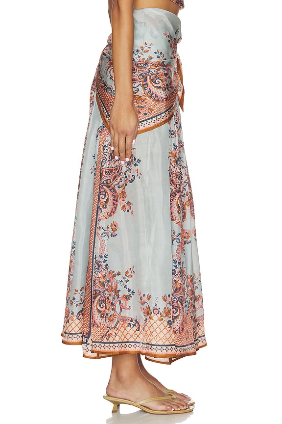 view 2 of 6 FALDA MIDI ASTER SCARF in Blue Paisley Floral