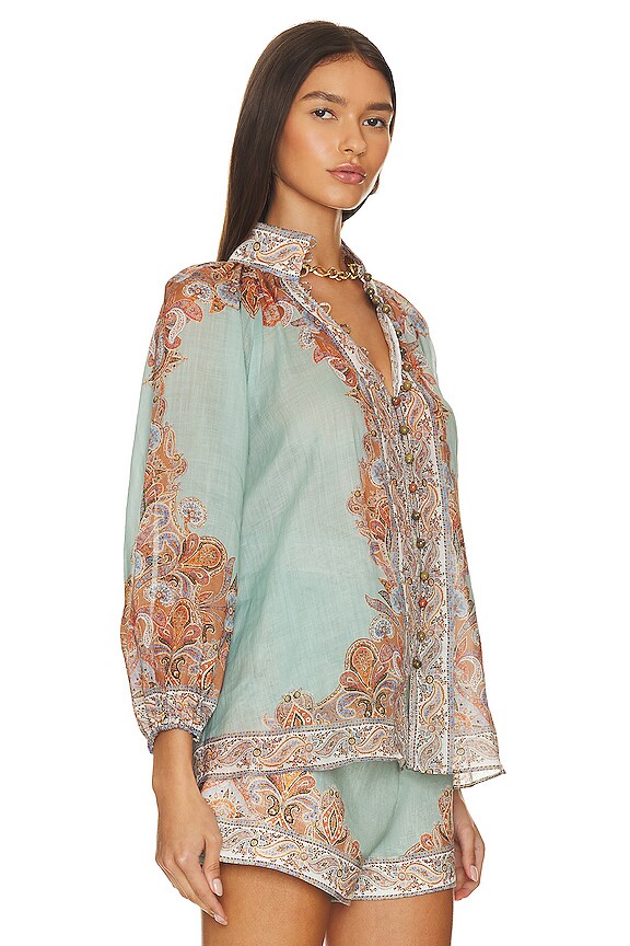 view 2 of 4 DEVI 블라우스 in Mint Paisley