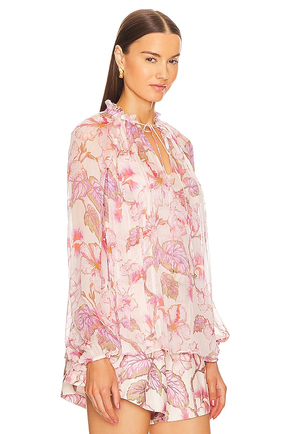 view 2 of 4 Matchmaker Billow Blouse in Coral Hibiscus