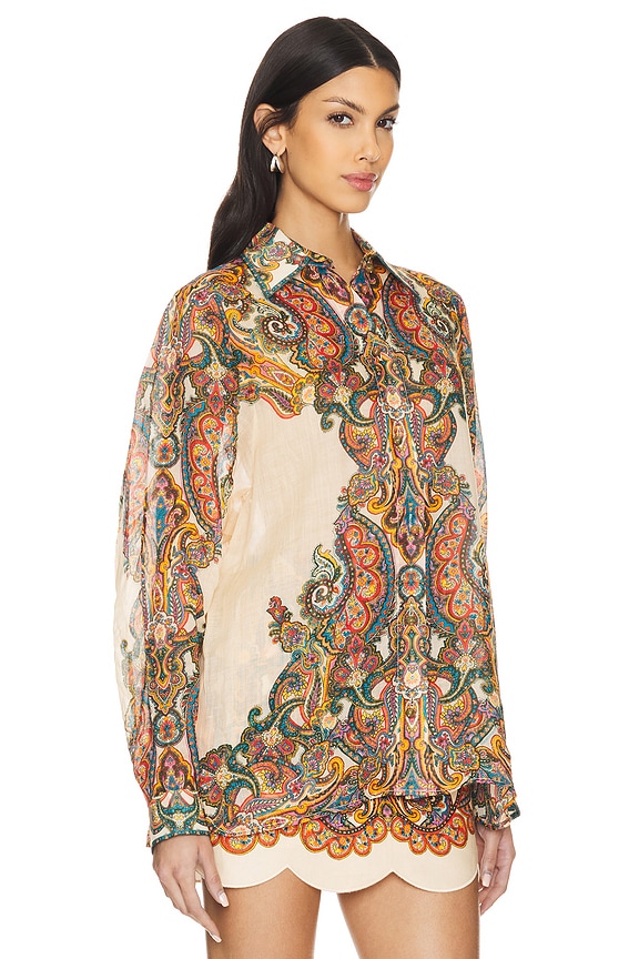 view 2 of 4 Ottie Oversized Shirt in Multi Paisley