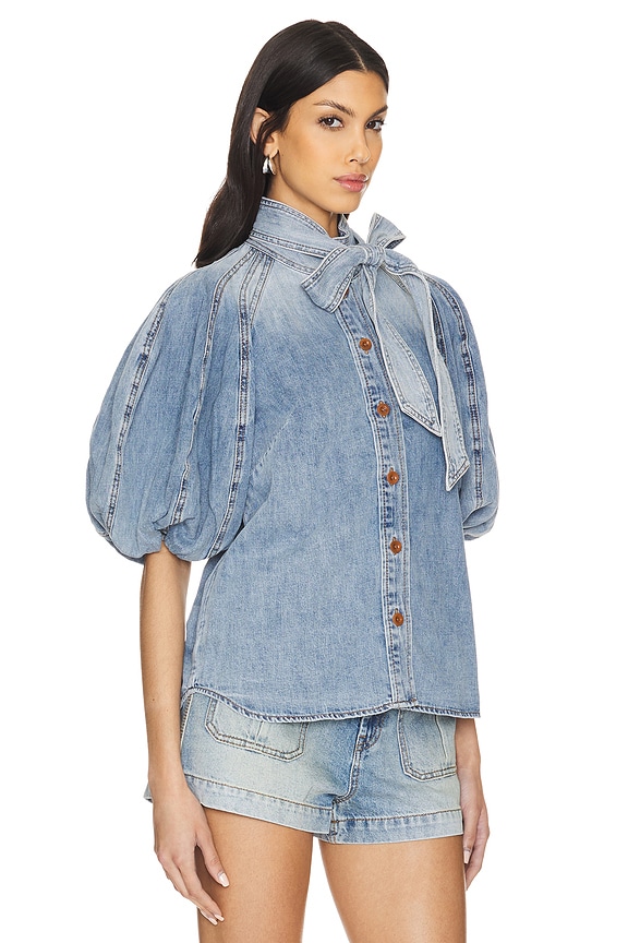 view 2 of 4 Lantern Shirt in Faded Blue