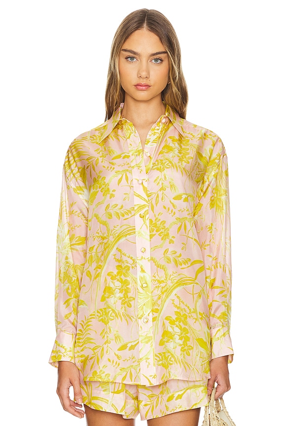 view 2 of 5 Pop Relaxed Shirt in Pink & Gold Floral