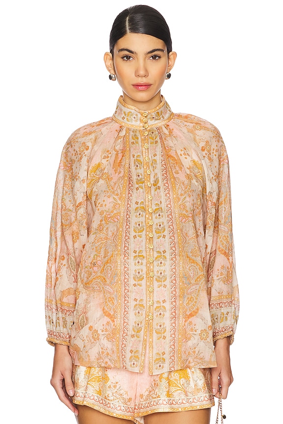 view 2 of 5 ACACIA BILLOW ブラウス in Cream & Pink Multi