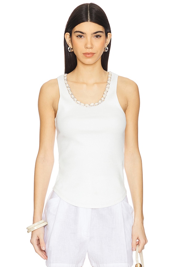 view 1 of 5 Illuminate Embellished Tank in Ivory