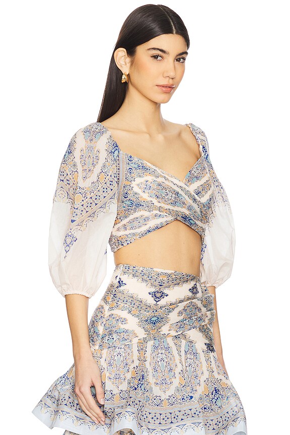 view 2 of 4 CORPIÑO PLISADO in Blue Paisley