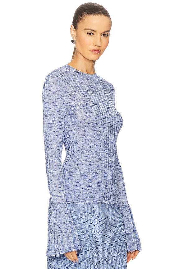 view 2 of 5 Mouline Long Sleeve Top in Blue Multi