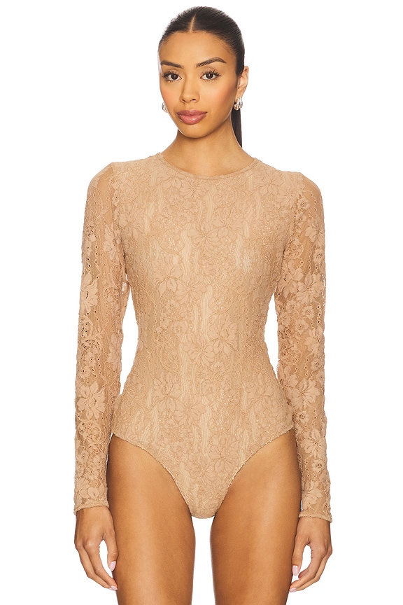 view 2 of 5 Lace Bodysuit in Biscuit