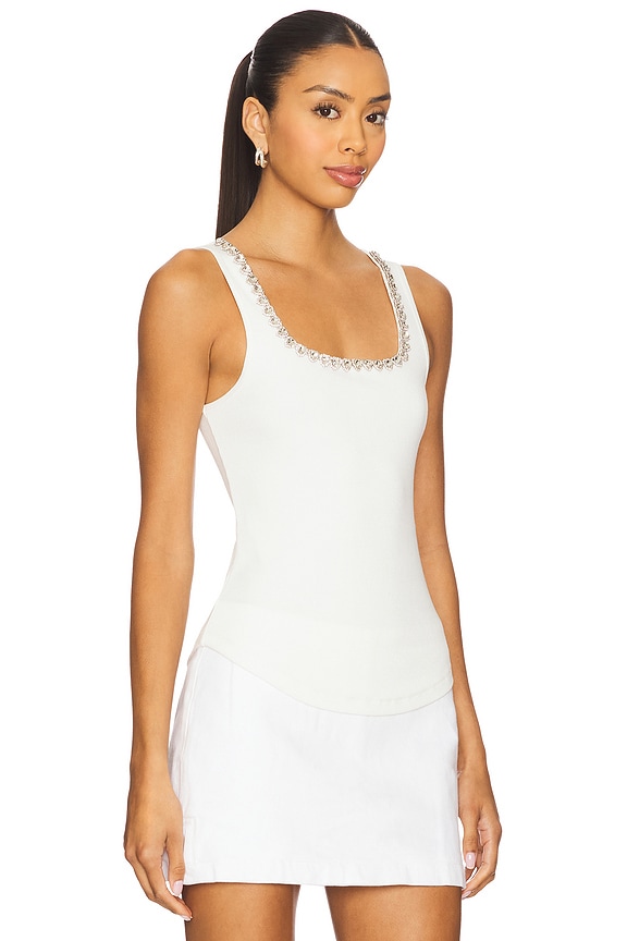 view 2 of 5 Embellished Tank in Ivory
