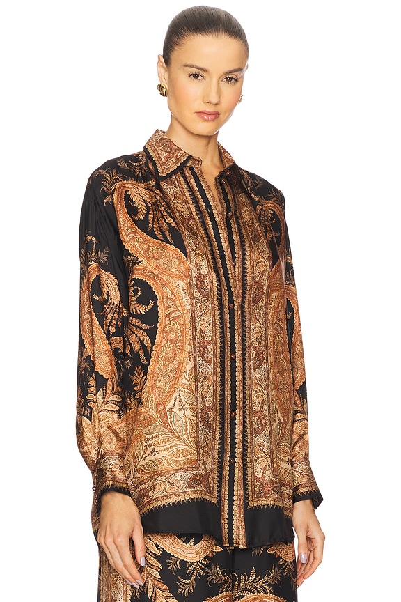 view 2 of 4 Relaxed Shirt in Black Paisley