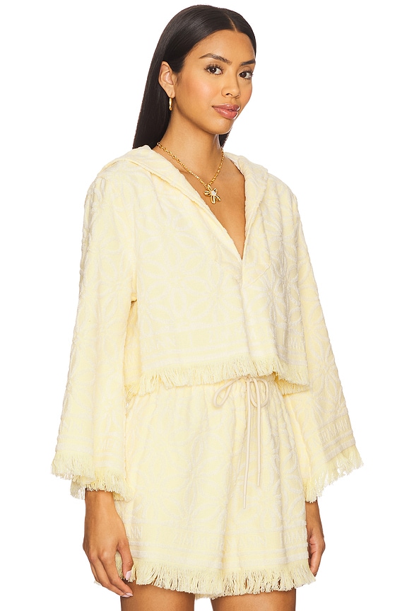 view 2 of 5 Coco Towelling Hooded Top in Yellow & Cream