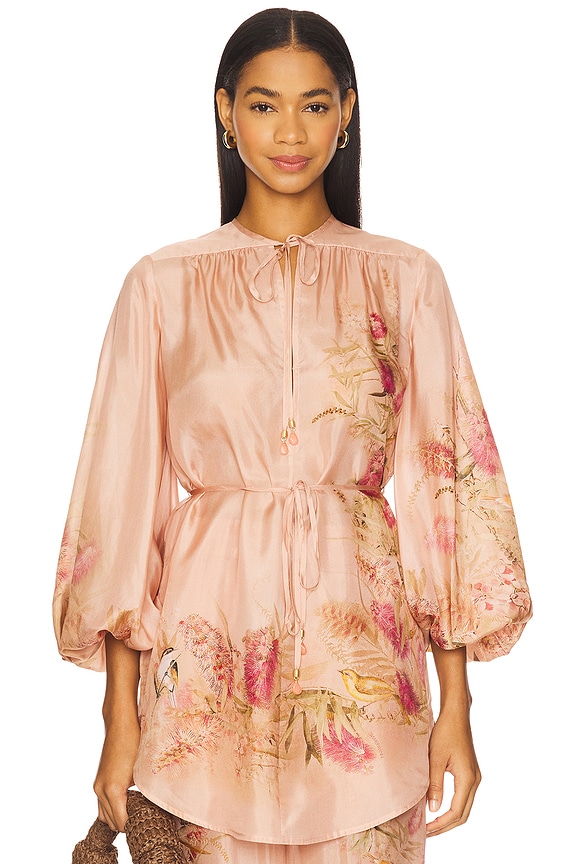 view 1 of 6 Cascadian Tunic Top in Pink Botanical Floral