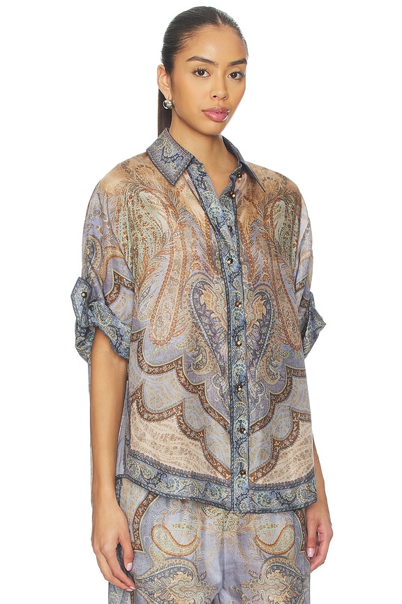 view 2 of 4 Wanderlust Short Sleeve Shirt in Tapestry Blue Multi