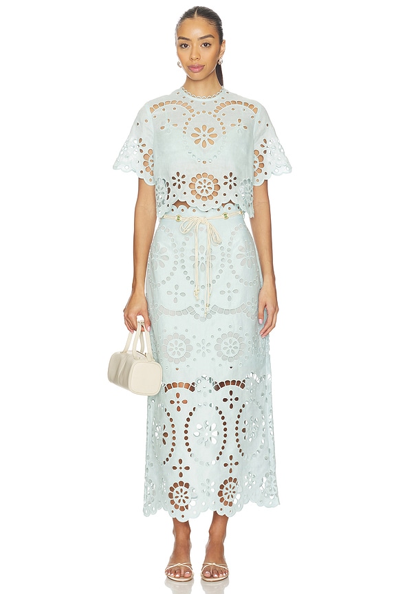 Zimmermann Awaken Embroidered Bodice in Mint | REVOLVE