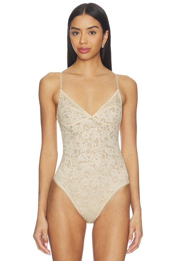 view 2 of 5 Lace Sleeveless Bodysuit in Cream