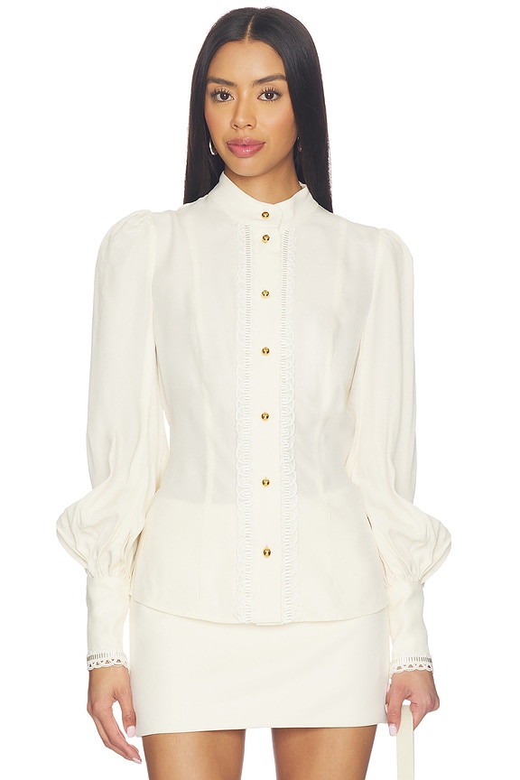 view 2 of 5 Trim Utility Blouse in Cream