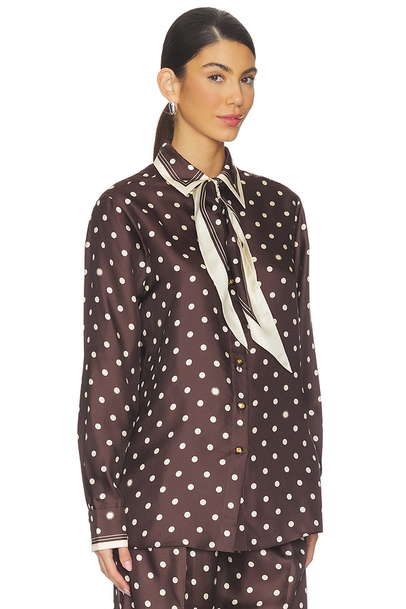 view 2 of 5 Dot Relaxed Shirt in Chocolate Dot