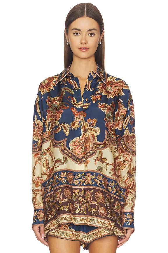 view 2 of 5 Aster Relaxed Shirt in Navy Jacobean