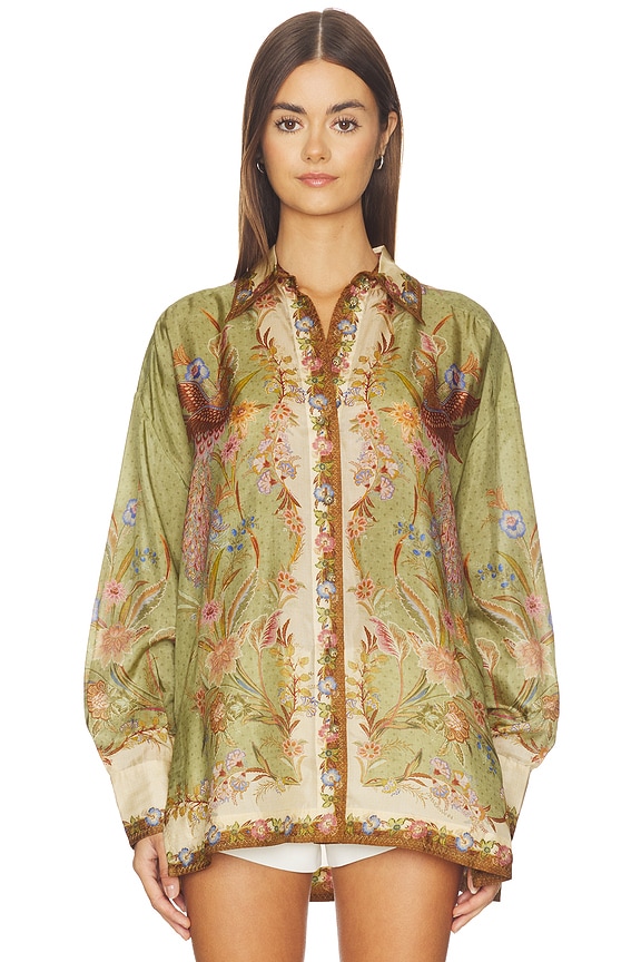 view 2 of 5 Indra Relaxed Shirt in Khaki Scarf Floral
