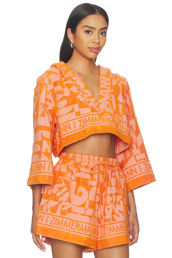 view 2 of 5 Solstice Towelling Top in Orange Pink